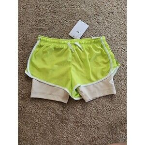 Nike White DRI-FIT Tempo 2-IN-1 Training Running Short GIRLS Size Medium NEW $32